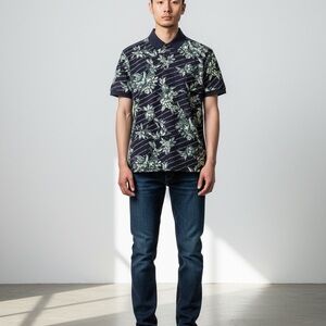 Scotch & Soda floral print polo size Large